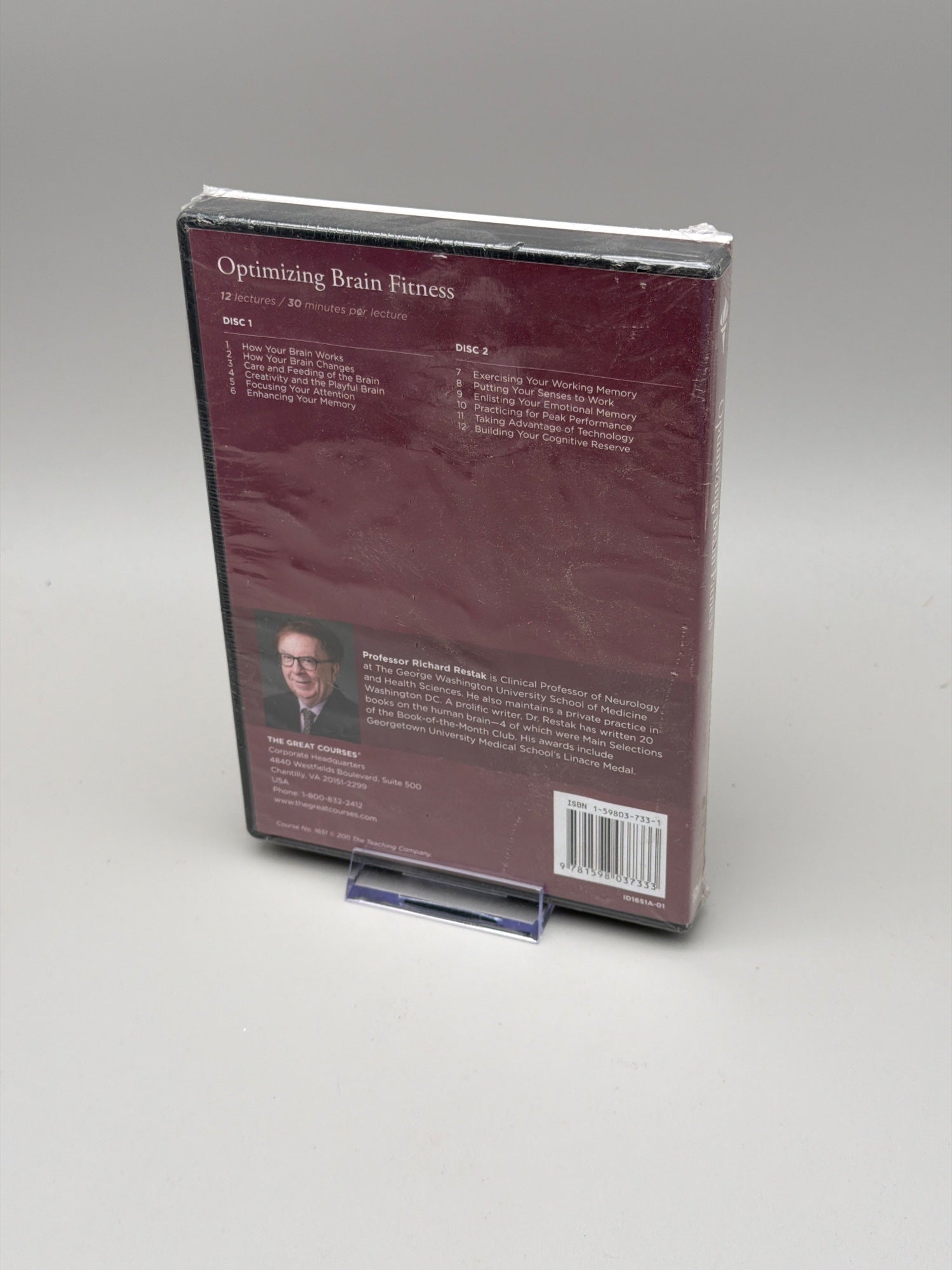 Optimizing Brain Fitness - The Great Courses 2-dvds + Guidebook - Sealed