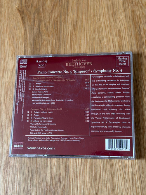 Beethoven: Piano Concerto No. 5 - Symphony No. 4