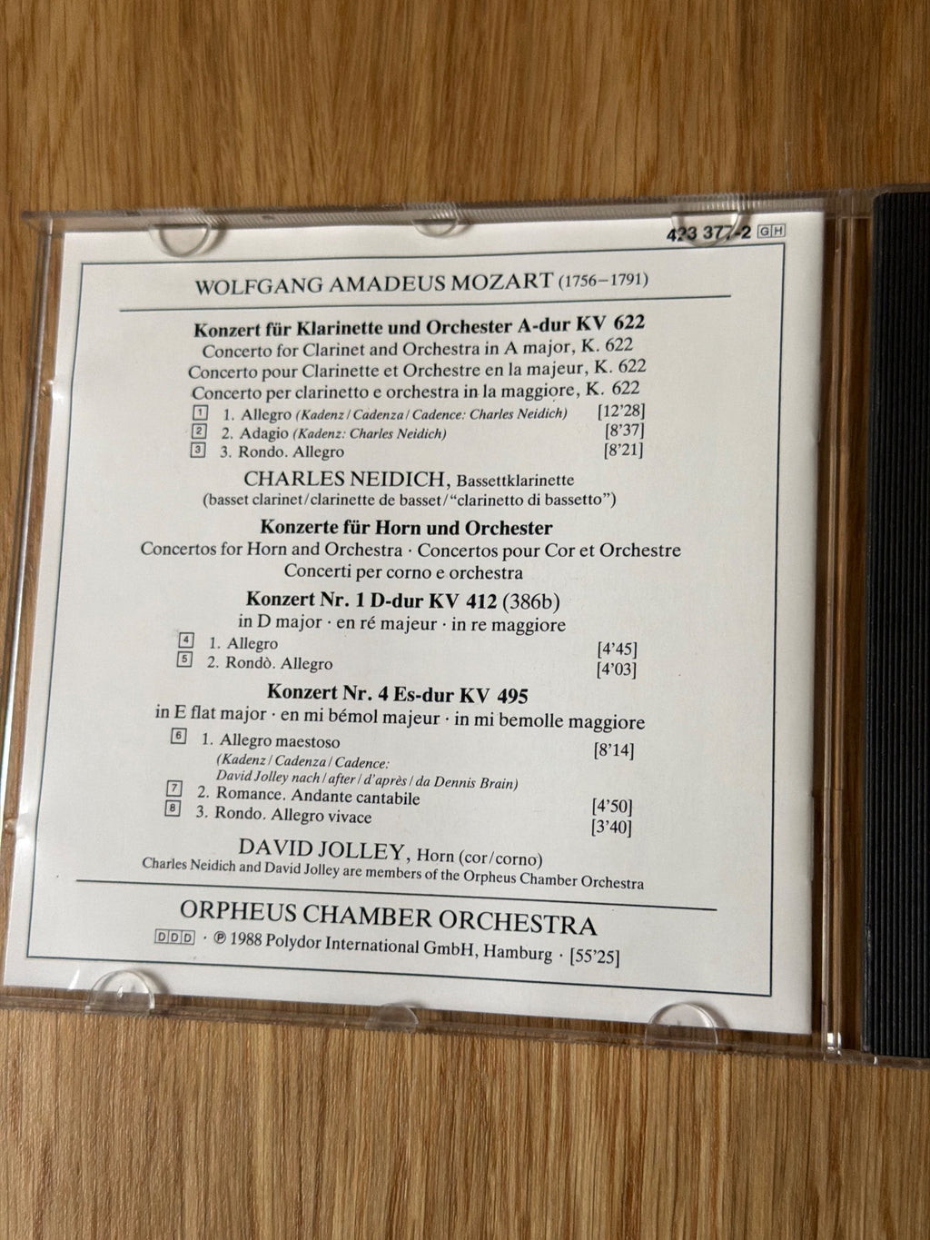 Mozart: Clarinet Concertos/Horn Concertos 1 And 4