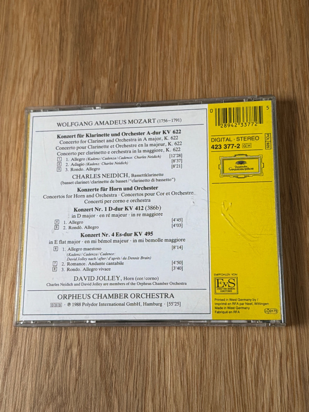 Mozart: Clarinet Concertos/Horn Concertos 1 And 4
