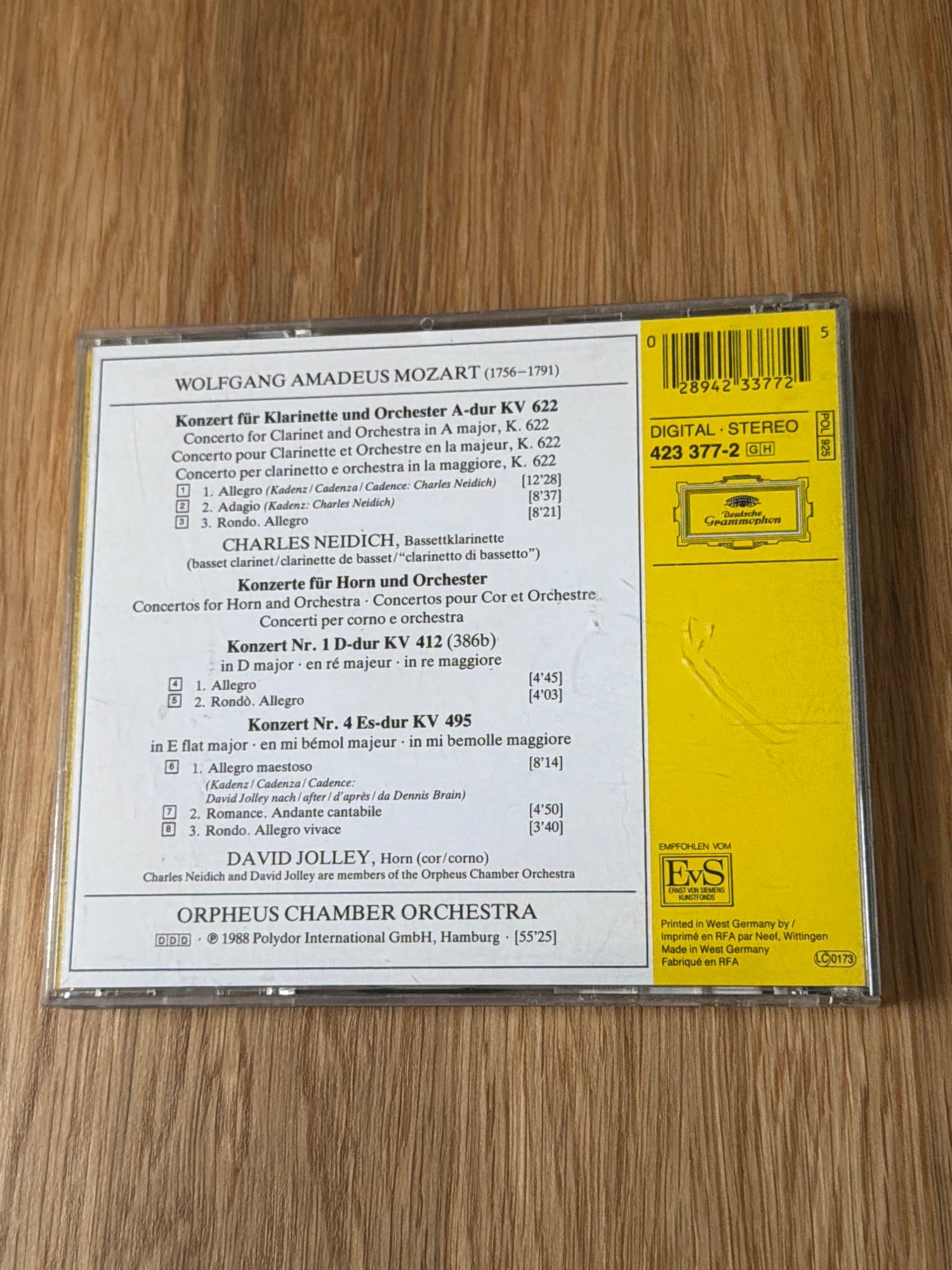 Mozart: Clarinet Concertos/Horn Concertos 1 And 4