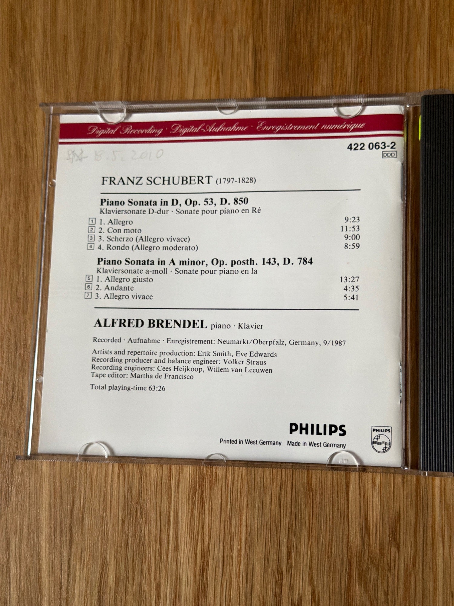 Schubert: Piano Sonatas in A minor and D major D784 & D850