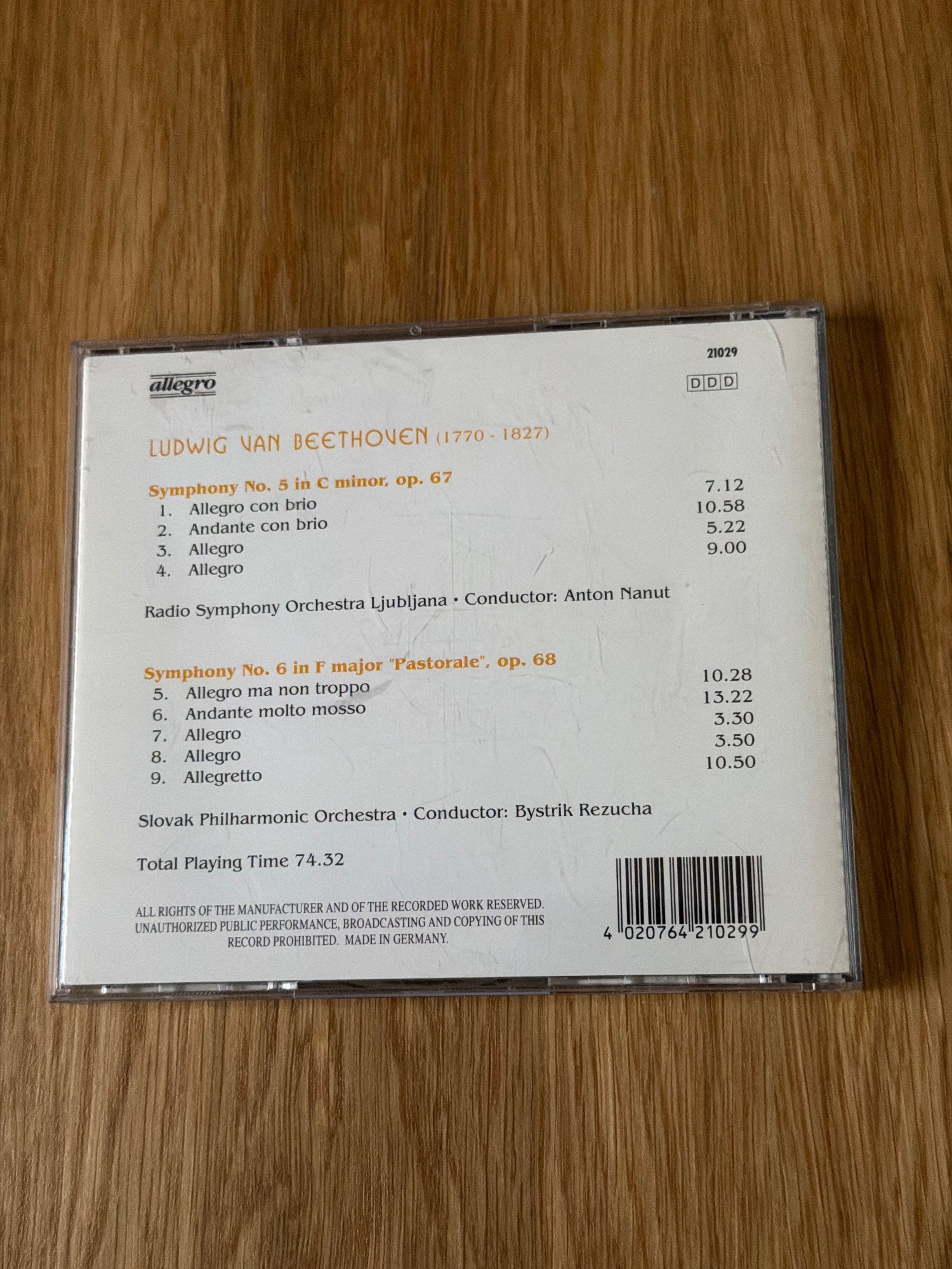 Id5783z - Ludwig Van Beethoven - Symphony No. 5 6 - 21029 -
