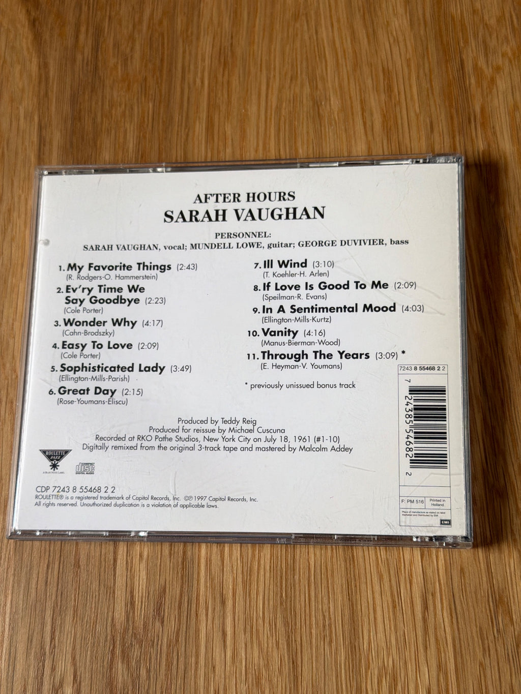 After Hours [Columbia] (CD) by Sarah Vaughan