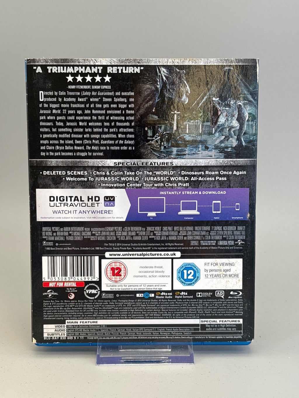 Jurassic World (Blu Ray)