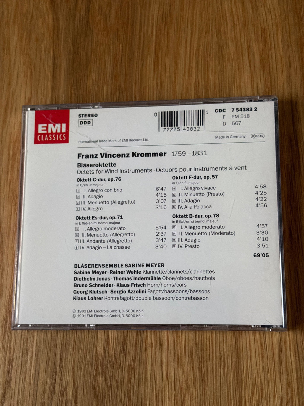 Krommer: Octets For Wind Instruments / Meyer, Blaser Ens