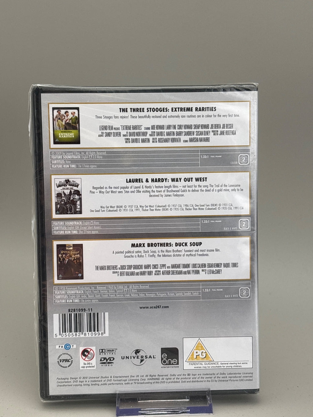 Three Stooges In Colour / Laurel and Hardy - Way Out West / Marx Bros - Duck Soup