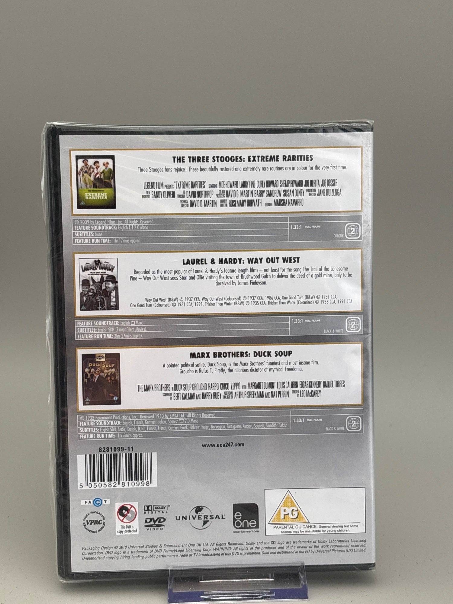 Three Stooges In Colour / Laurel and Hardy - Way Out West / Marx Bros - Duck Soup