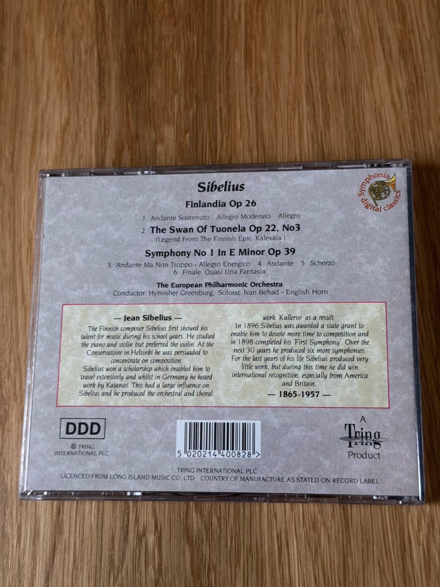 Sibelius Finlandia, Symphony No 1.