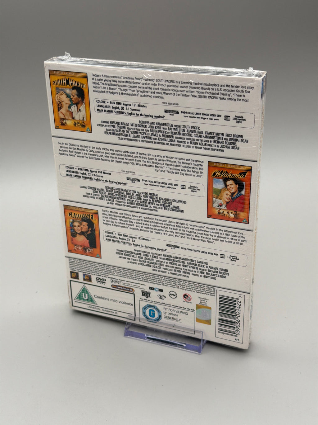 South Pacific/Oklahoma/Carousel 3 Movie DVD Set