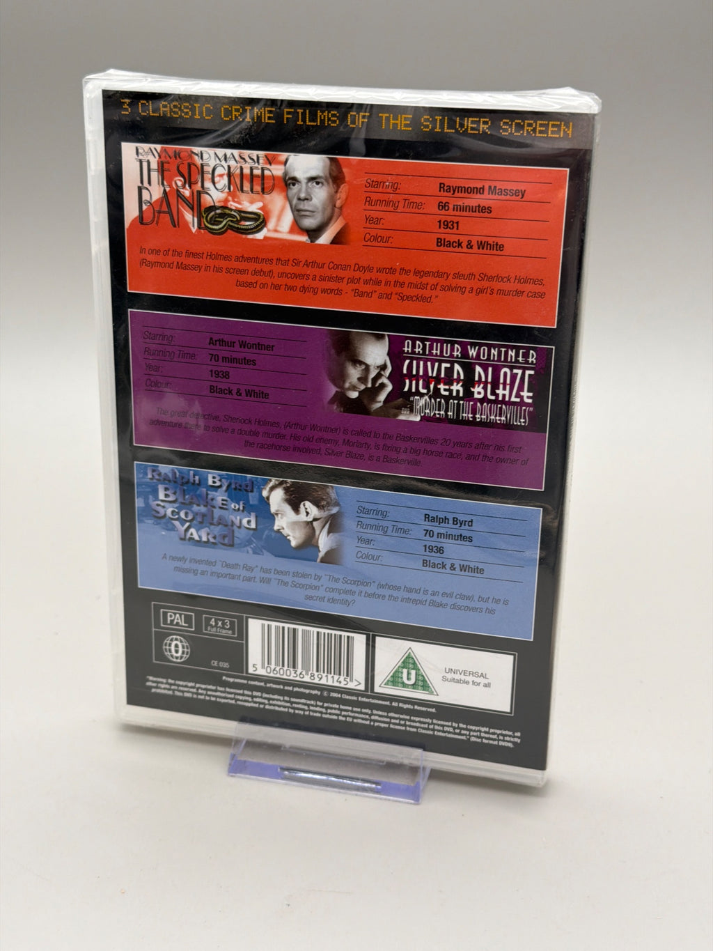 3 Classic Crime Films Of The Silver Screen - The Speckled Band / Silver Blaze / Blake Of Scotland Yard