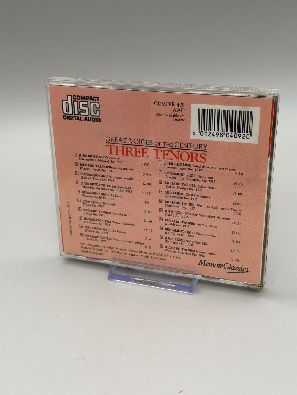 Great Voices of the Century: Three Tenors - Bjorling, Gigli, Tauber (CD)