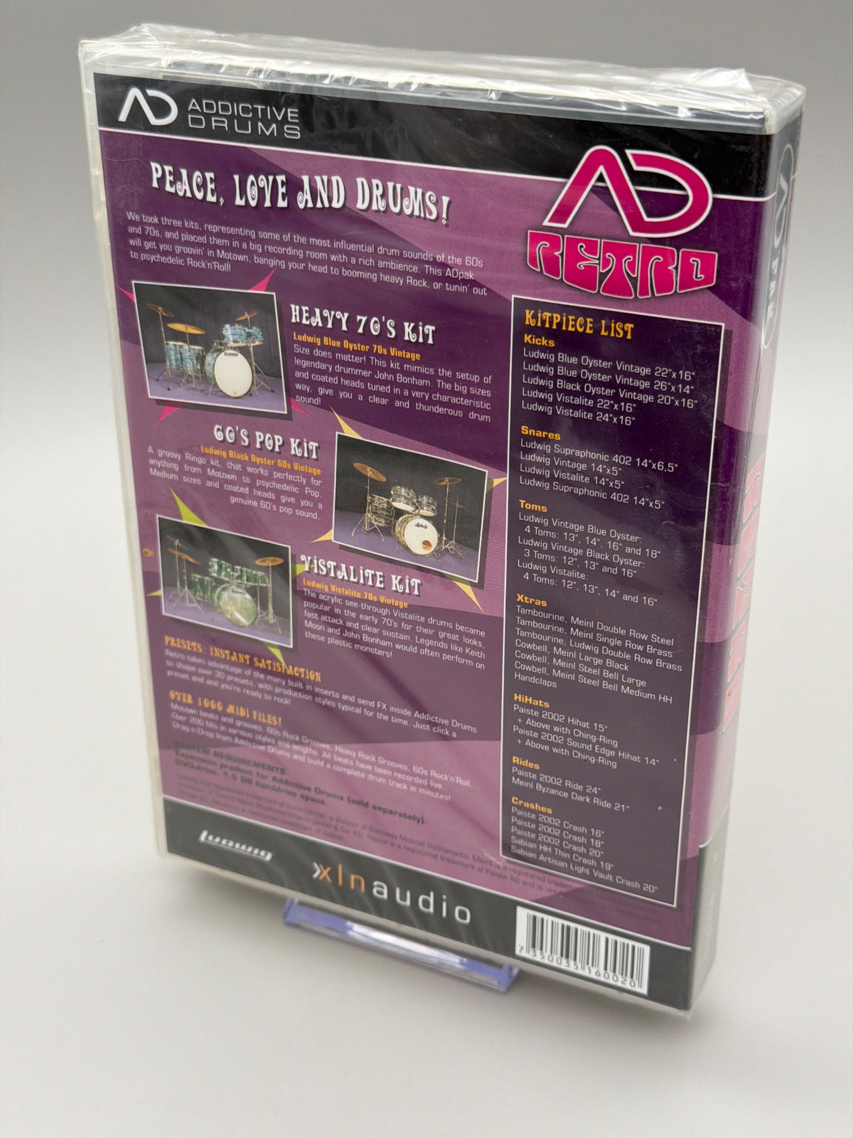 Addictive Drums: AD Retro - 3 Kits, 30+ Presets, 1,000+ Midi Files