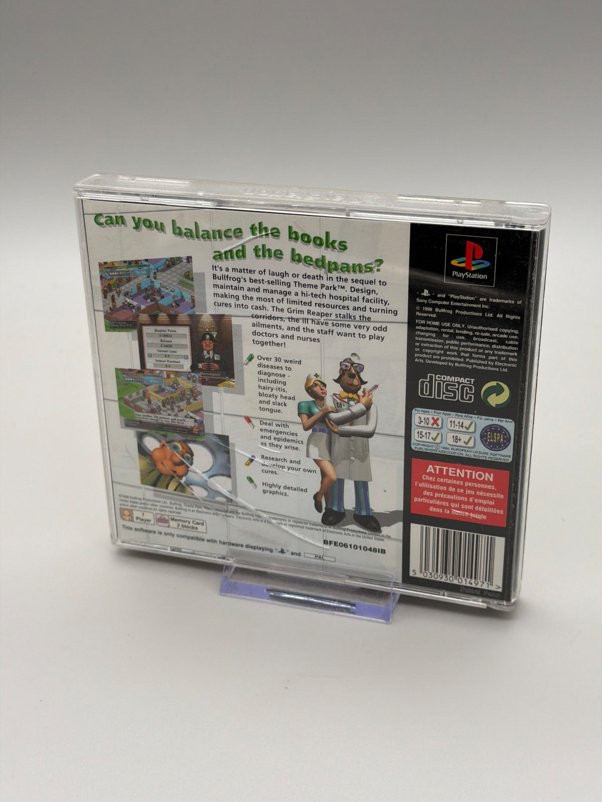 Theme Hospital Playstation 1 Game  (TESTED)